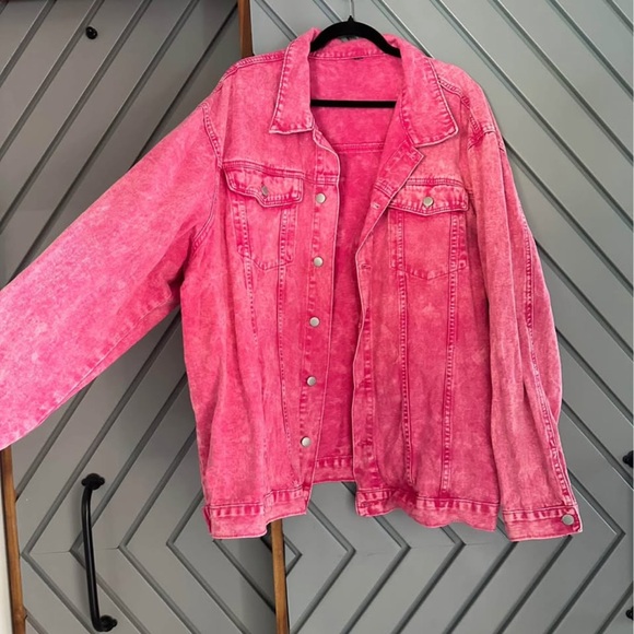 Vibrant Pink Denim Jacket - Picture 2 of 4